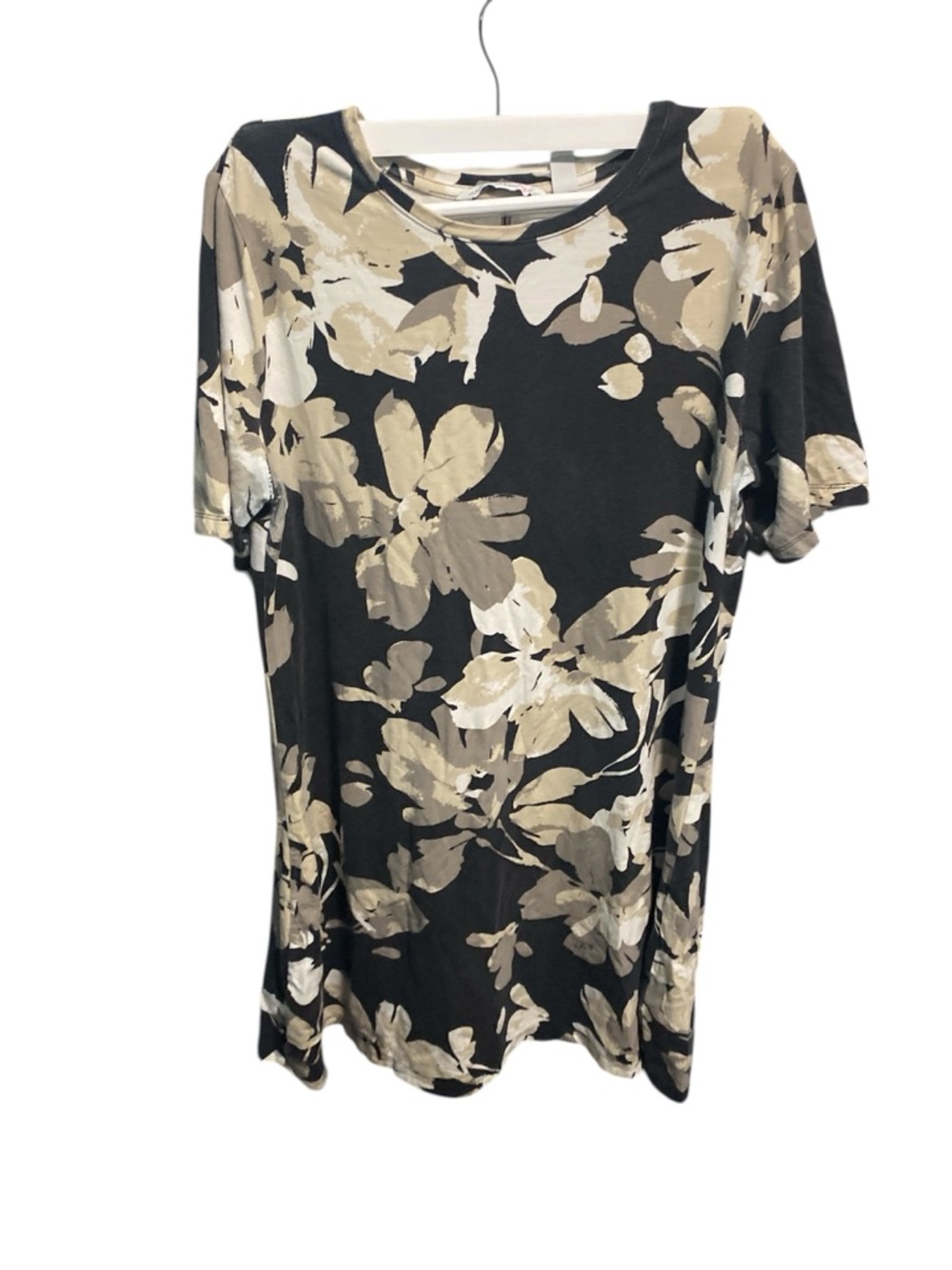 Isaac Mizrahi Black Dress with Beige Floral Print